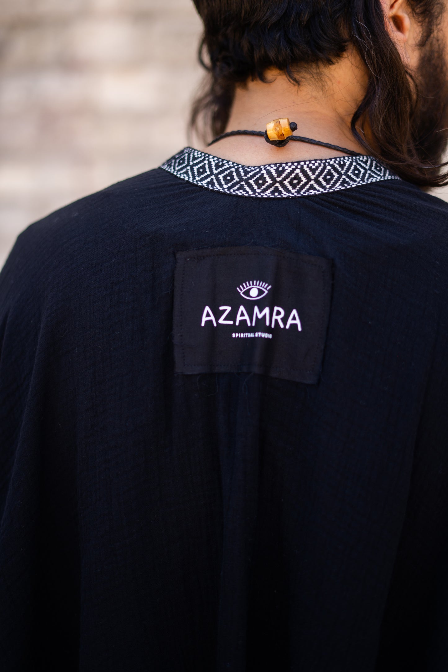 Poncho tsitsit avec logo azamra et galon ethnique