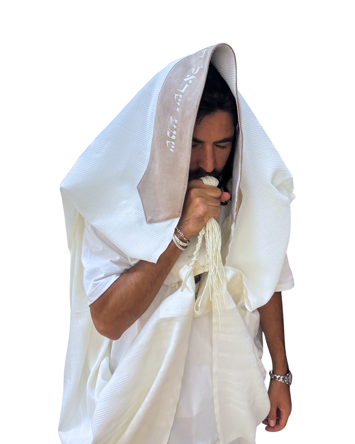 Tallit Magen suédine beige