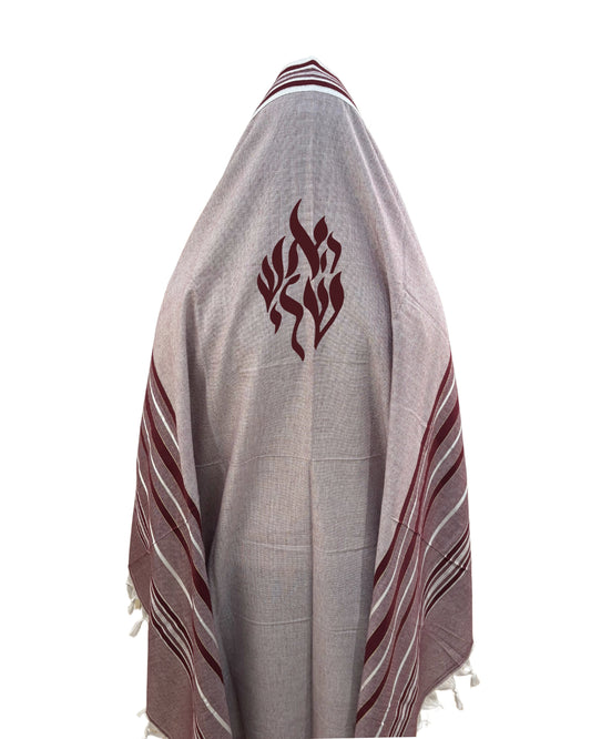 Bohemian Tallit Bordeaux - Flamme
