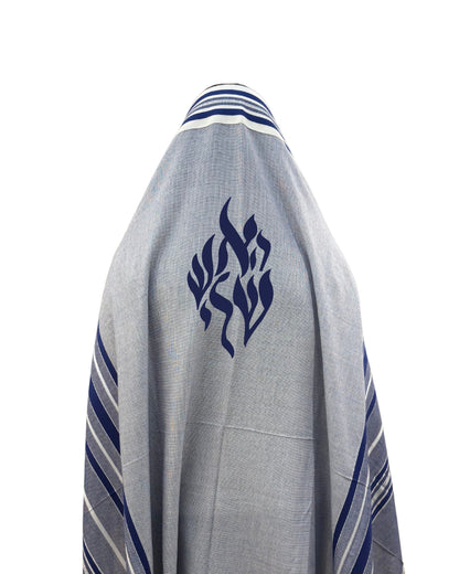 Bohemian Tallit Bleu - Flamme