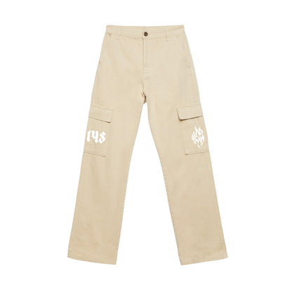 KIDS camel cargo trousers