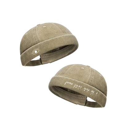 Docker Na Nah beige coton – style kippa unisexe avec symboles Breslev visibles