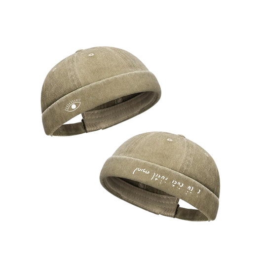 Docker Na Nah beige coton – style kippa unisexe avec symboles Breslev visibles
